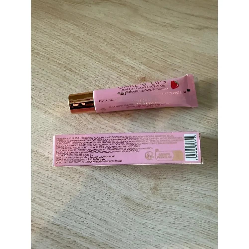 New Charlotte Tilbury Unreal Lips Glow Nectar Oil Juicylicious Strawberry Vanill